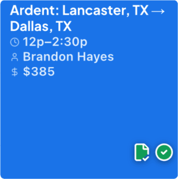 The load on the dispatcher's calendar